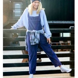 Blue velvet/velour overalls‼️